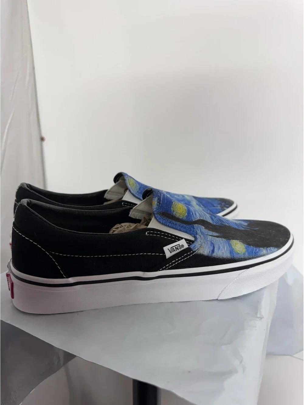 Vans Custom Slip On Starry Night Vincent Van Gogh Art Sneakers Men 8.5 Women 10